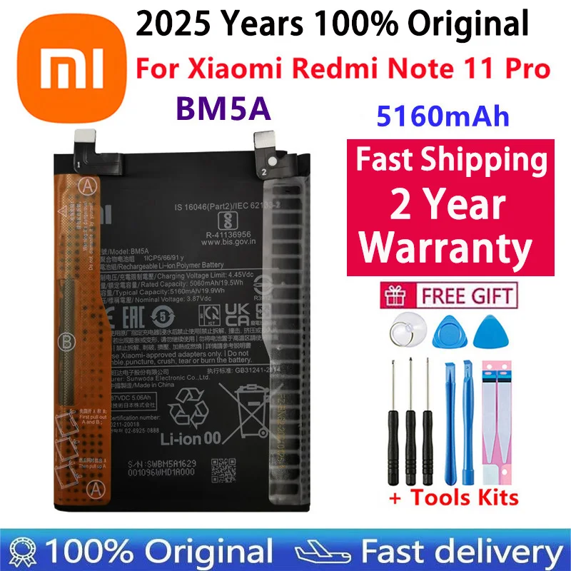 BN5C For Xiaomi Poco M4 Pro 5G  Redmi Note 11S / BM5A For Note 11 Pro / BP47 For Redmi Note11 Pro+ / Repalcement Phone Battery image 4