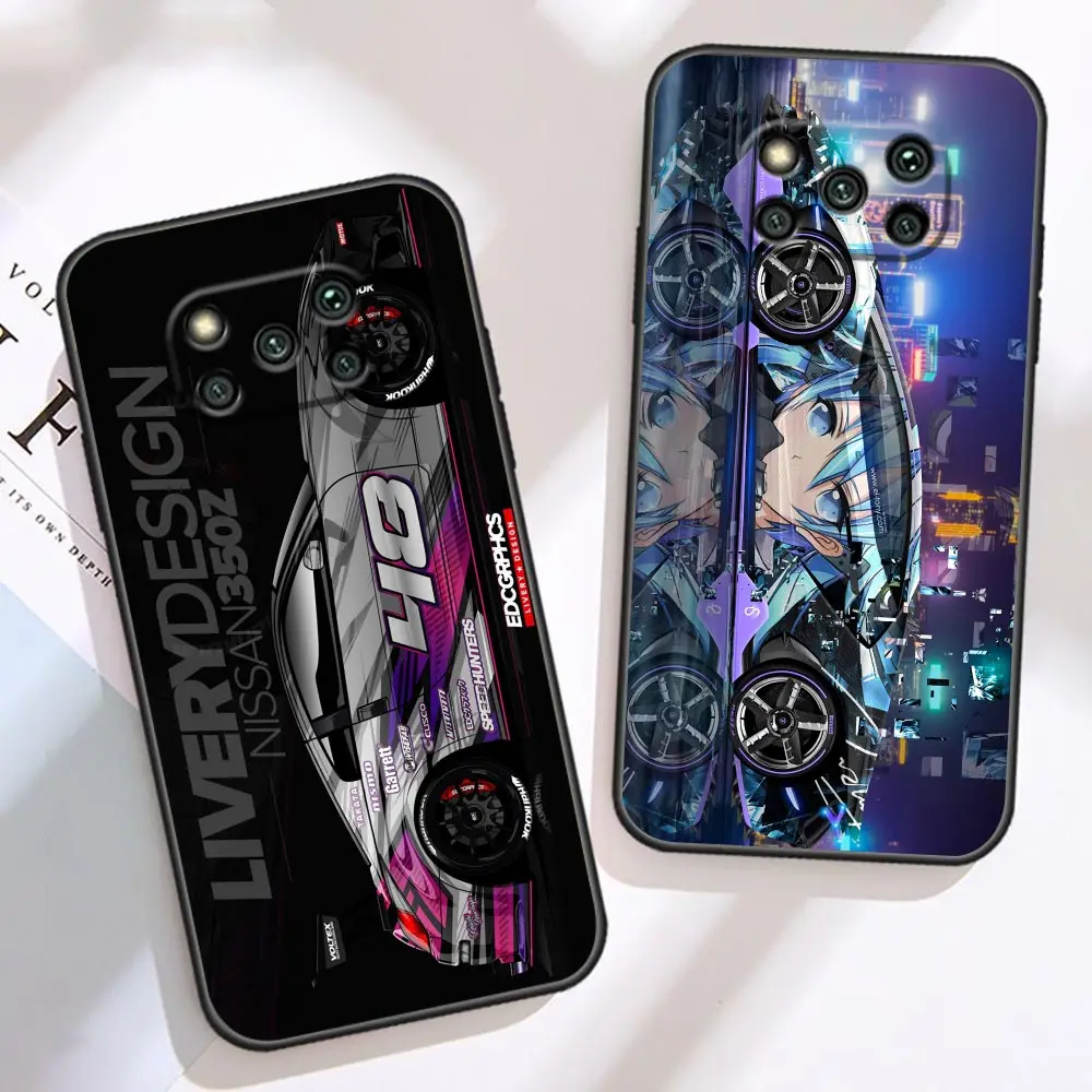 Tokyo Sports Car JDM Drift Phone Case For Xiaomi Poco X5 X4 X3 M5 M4 M3 F5 F4 F3 GT NFC Black Shark 5 Mix 3 4 Case Funda Shell