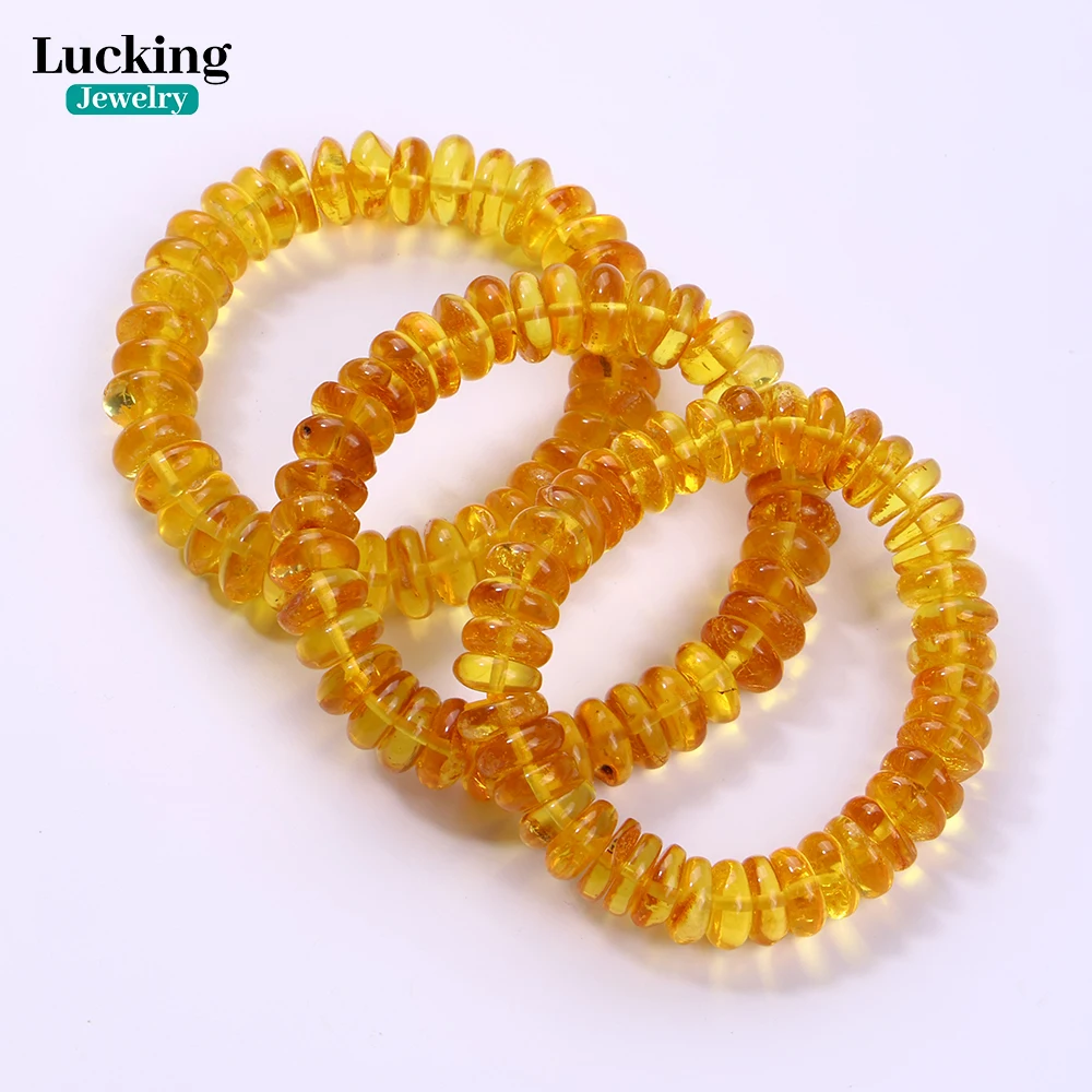 

Natural Golden Baltic Amber Rondelle Beads - AA Grade Pure Yellow Amber for Jewelry Making ,Unique Gift, Collector Gemstones