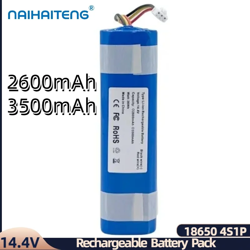 14.4V 14.8V 2600mAh 3500mAh 18650 4S1P ชาร์จ Li-Ion แบตเตอรี่ Pack สําหรับ Sweeping Robot เครื่องดูดฝุ่นปรับแต่งขายส่ง