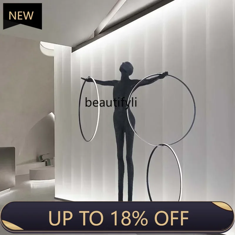 

P178 Abstract creative humanoid sculpture large ornament porch light luxury floor large fiberglass floor decoration