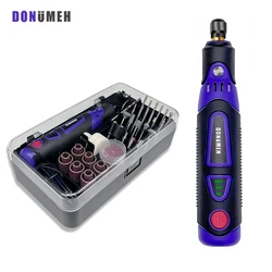 Mini Rotary Tool Wireless Drill Engraving Polishing Grinding USB Rechargeable Cordless Woodworking Engraving Pen DIY Dremel Tool