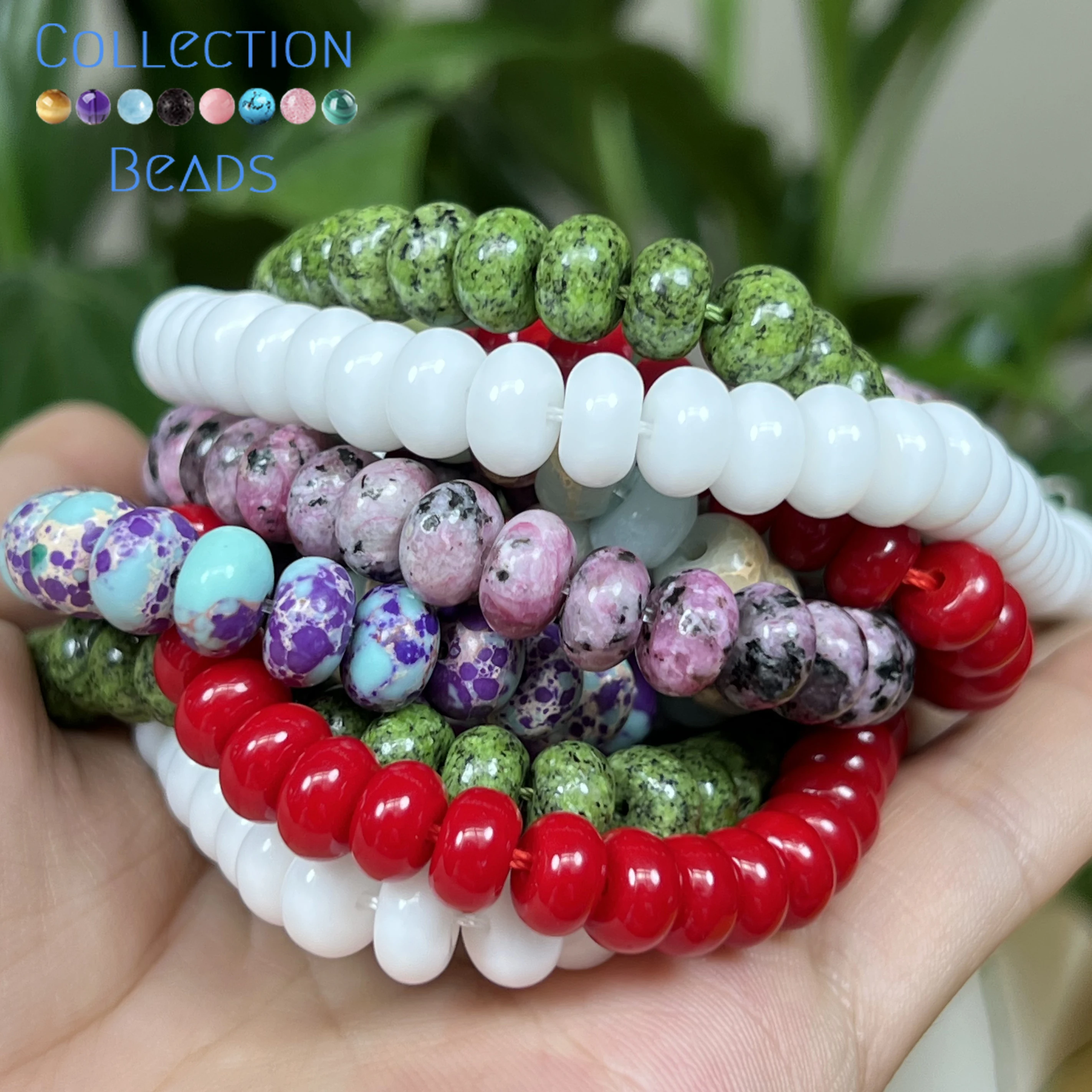 

5x8mm Natural Sea Sediment Colorful Stone Abacus Shape Loose Beads For Jewelry Making DIY Bracelets Necklace Accessories 15''