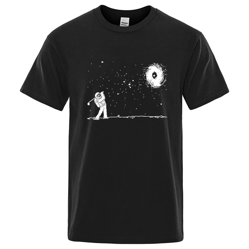 Men's High Quality Cotton Blend Funny Astronaut Print Summer T Shirt Loose O-neck Men Tshirt Short Sleeve T-shirt Male Tees Tops image 2