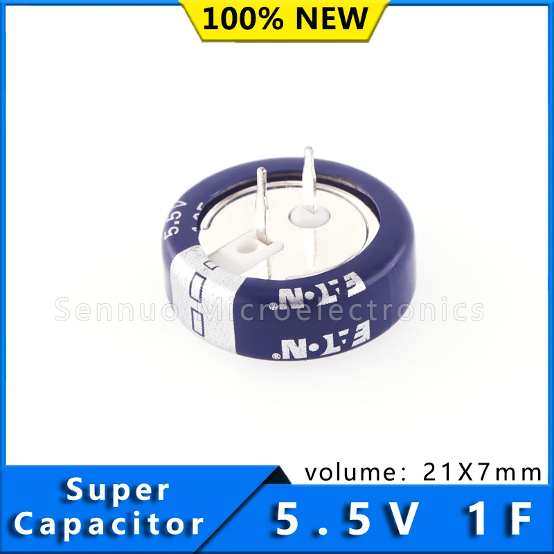 1Pcs New C Type KR-5R5C155-R 1 F (EDLC) Supercapacitor 5.5 V Radial, Can 30Ohm @ 1kHz 1000 Hrs @ 70°C