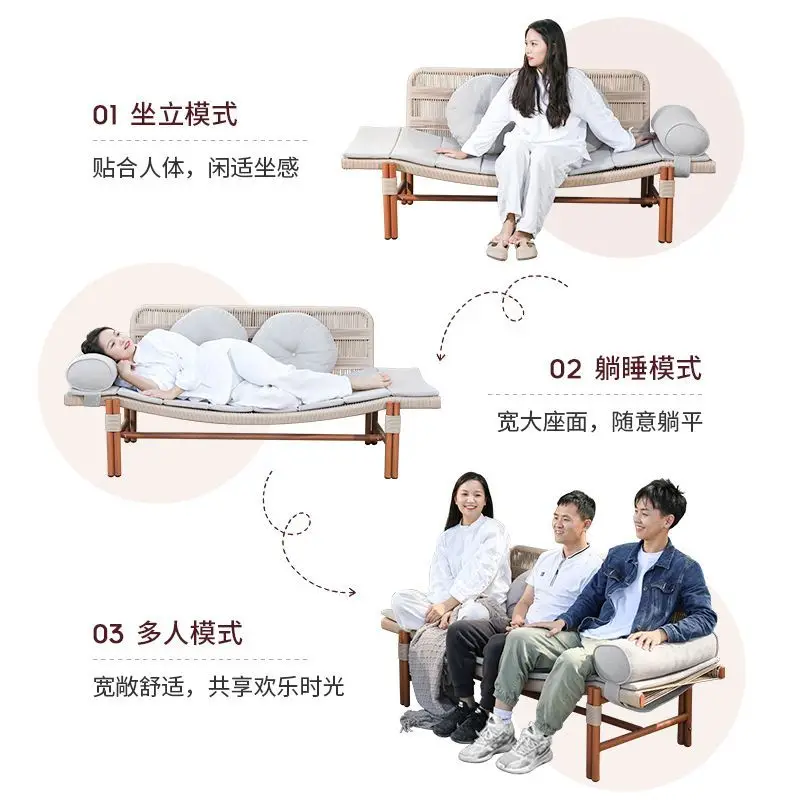 كرسي مستلق للشرفة والترفيه والجلوس كسول صف مستقيم في الهواء الطلق فناء الروطان