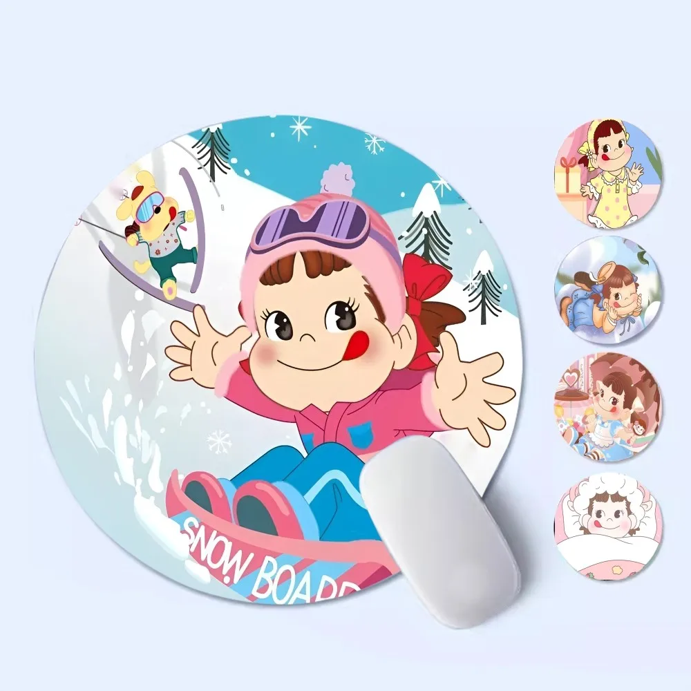 

Peko Milky Mousepad 20x20cm Round Desktop Desk Mat Kawaii Gaming Accessories Students Writing Pad Mouse Pad for PC Desk Pad