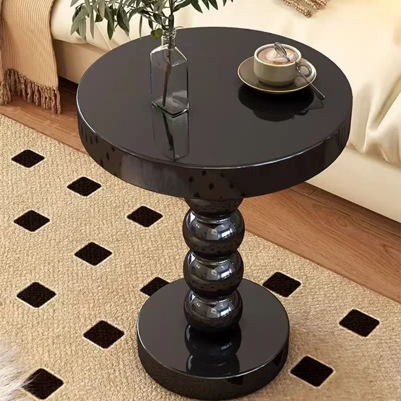 Solid wood small round table coffee  bedside small  rack wabi sandy wind corner