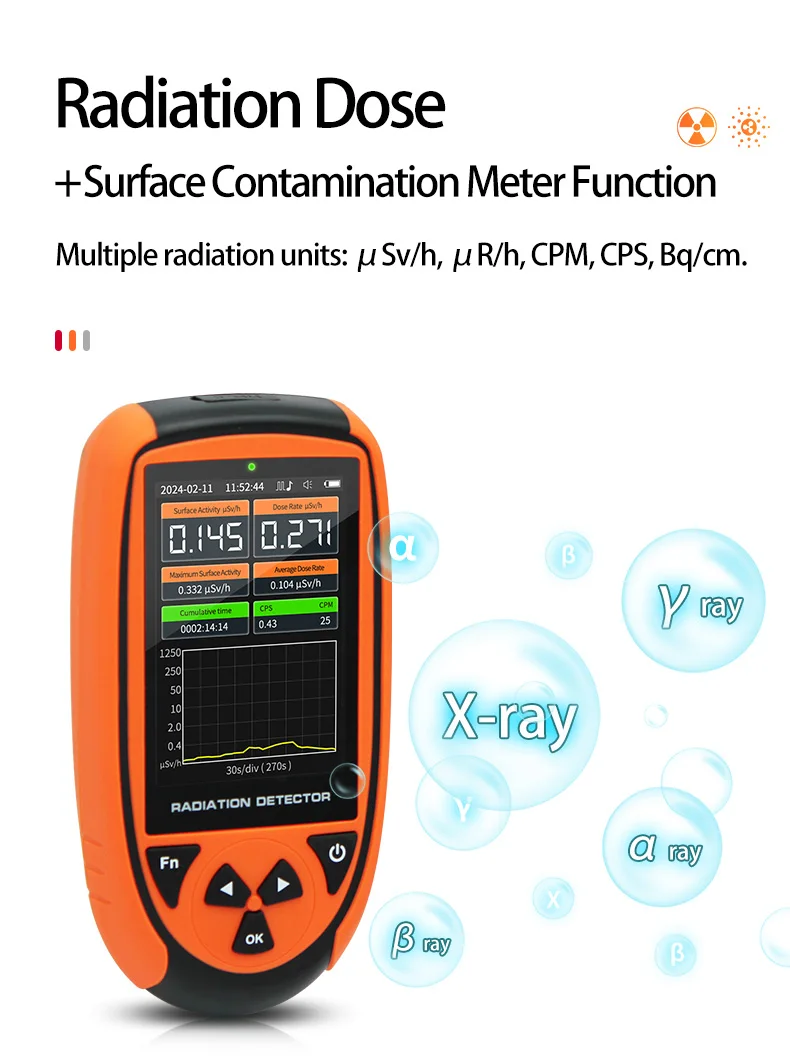 Aikesi detector de radiação contador geiger mica janela geiger muller contador alfa beta gama x raios detector lnd 7311 sensor