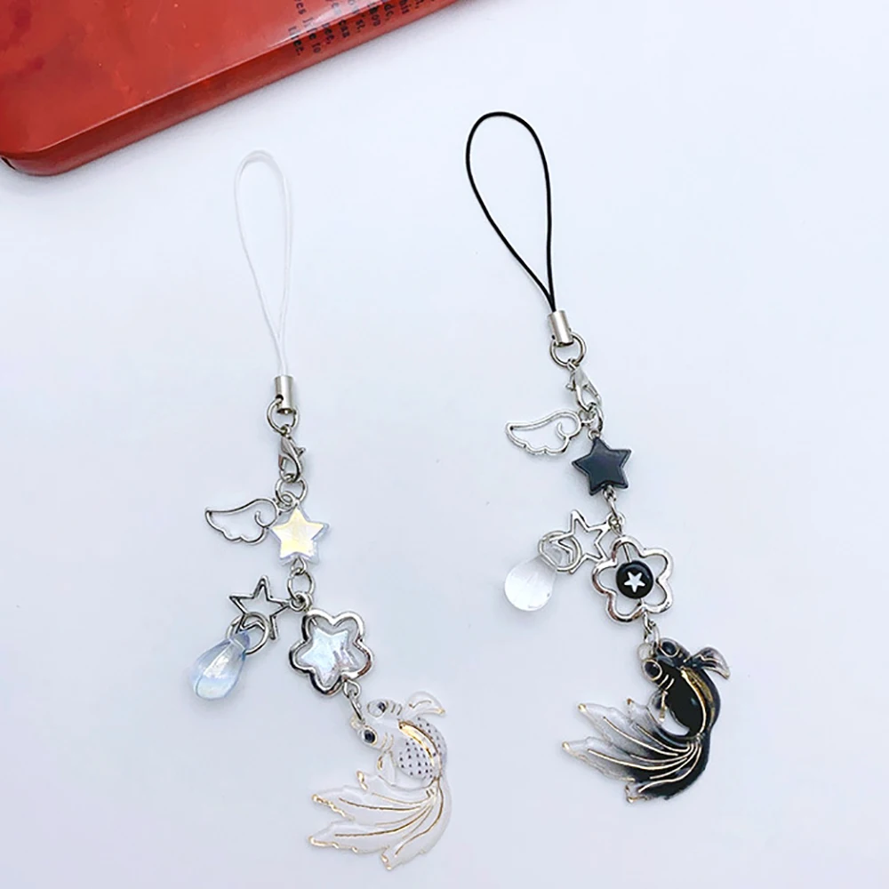 حسن الحظ كوي سحر الهاتف الحبل مطرز المفاتيح مع كريستال Waterdrop زهرة تصميم مكافحة خسر محفظة مجوهرات هدية للنساء #3