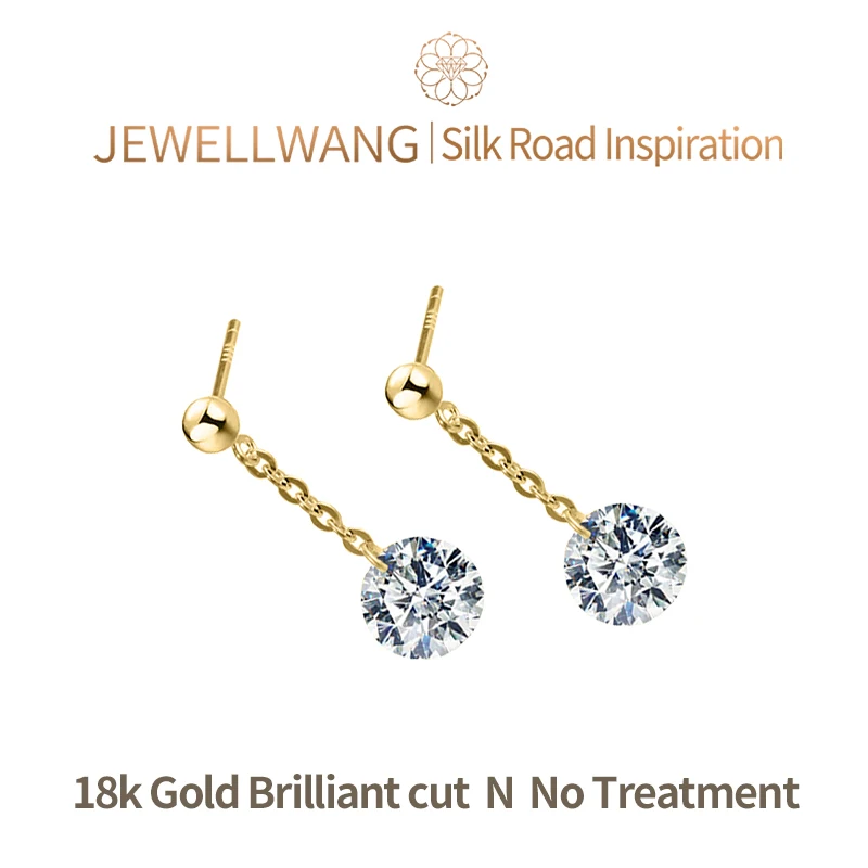 Silk Road Inspiration 2025 New Lab-Grown 0.3 ct Floating Perforated Diamond Earrings 18K Gold Push Back Earrings for Women Gift