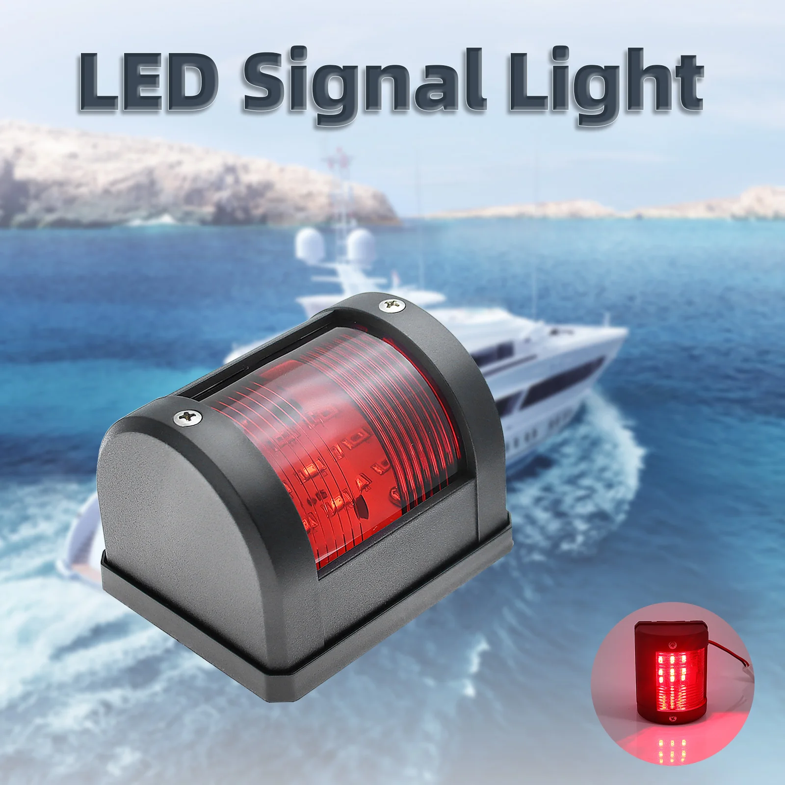 Boat Marine Sailing Light LED Navigation Signal Light Signal Lamp Red Green White Color Anchor Light for Yacht Marine 12V