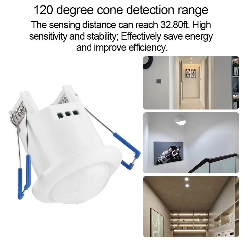 TDL-9956J 360Degree Recessed Automatic Infrared PIR Motion Sensor Switch 12V/220V