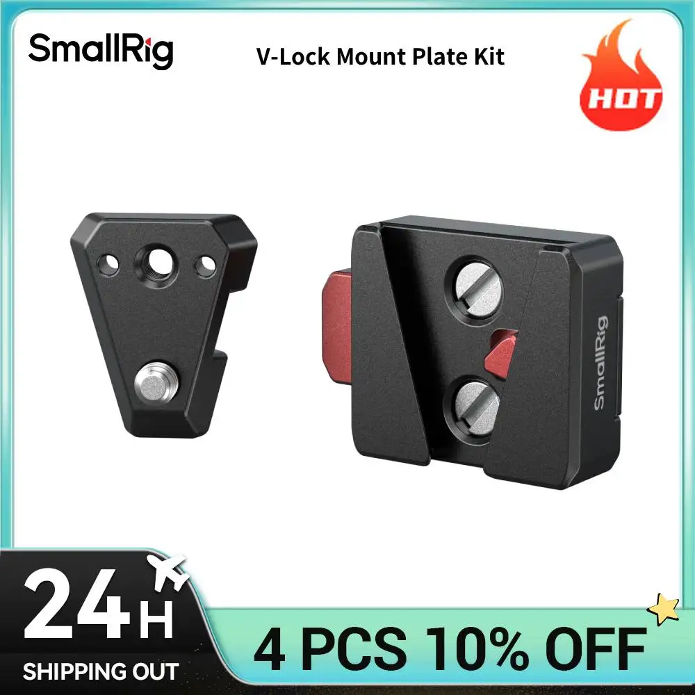 Image of SmallRig Schnellwechsel-V-Lock-Montageplatten-Set, geeignet für 1/4"-20-Schrauben, tragbare Lösung für Videofilmer für Sony für Canon 6021