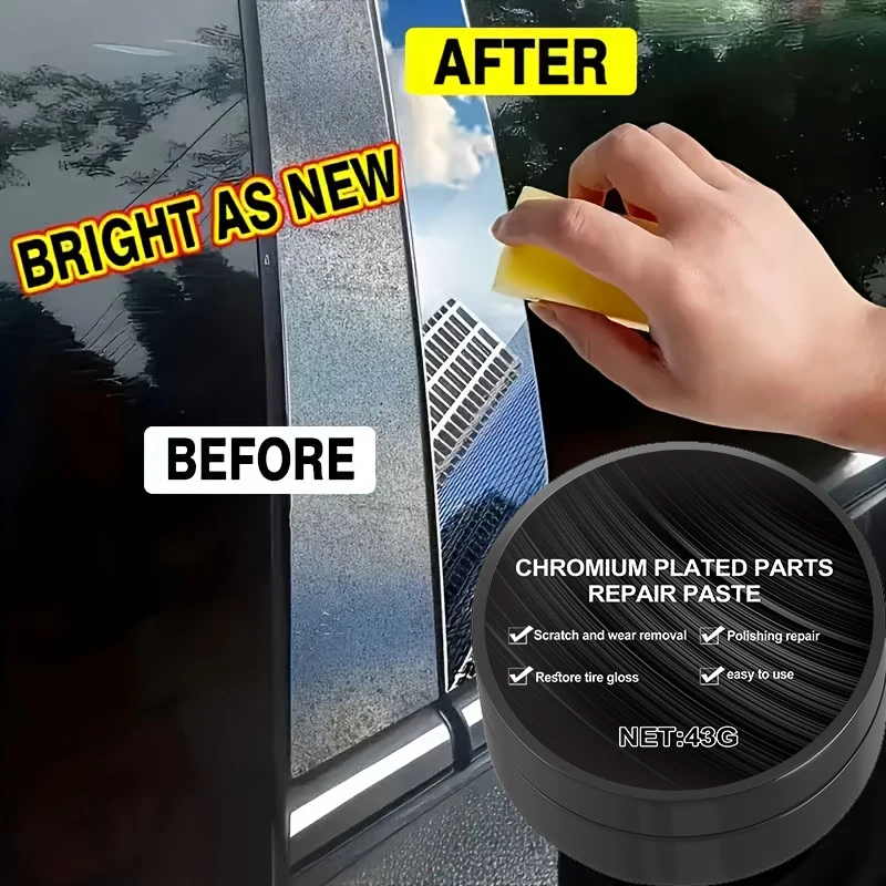 43g General Motors Chrome Repair and Polishing Metal Shine Restorer, Suitable for Car Door Handles, Windows, and Trim Strips, Removes Rust image 2