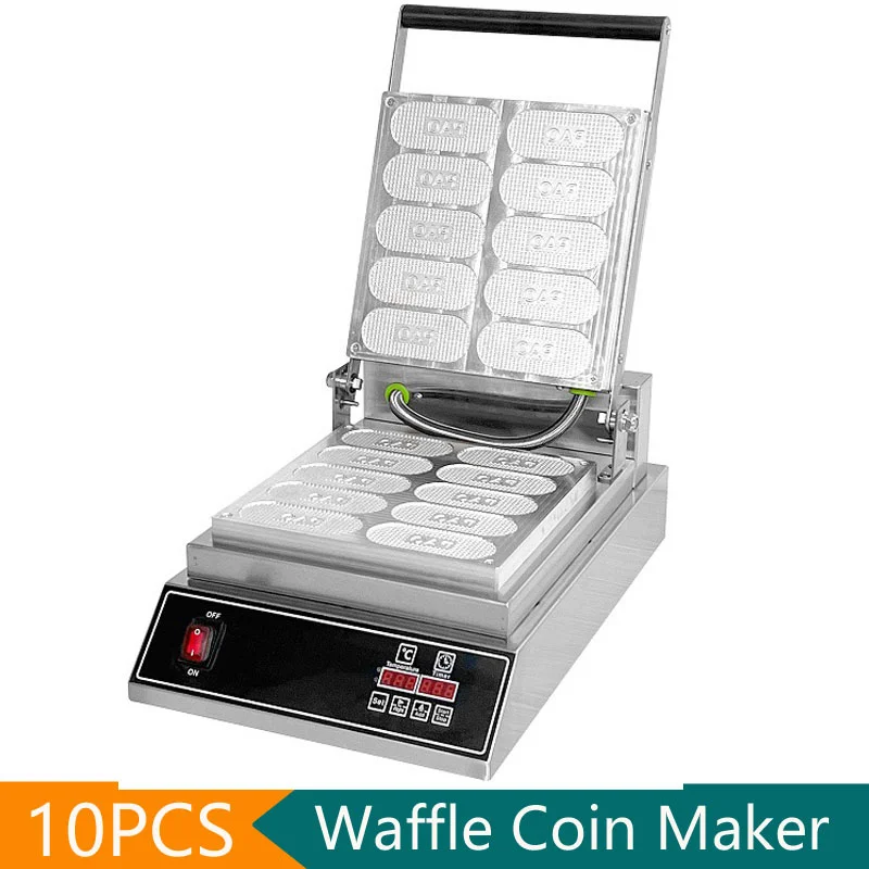 Commercial Coin Waffle Machine Cookie Machine With PAO Shaped Cartoon Shortcake Machine Electric Coin Bread Waffle Making Maker