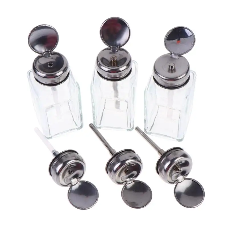 Glas-Pumpspenderflasche für Nagellackentferner 150ml Leerer Flüssigkeitsspender Nachfüllbarer Pumpspender für Maniküre-Salon-Gebrauch