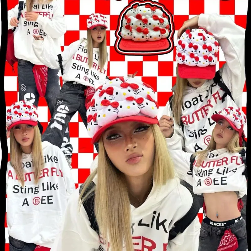 

Sanrio Hello Kitty Cute Unique Design New Baseball Hat Korean Style Harajuku Aesthetic Adjustable Cap Trend Versatile Peaked Cap