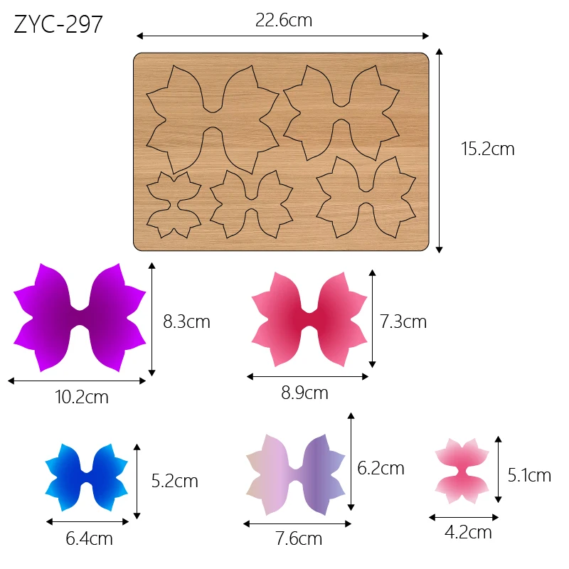 Bow Tail Wooden Cutting Molds, Suitable for Use in Die-Cutting Machines, ZYC-297