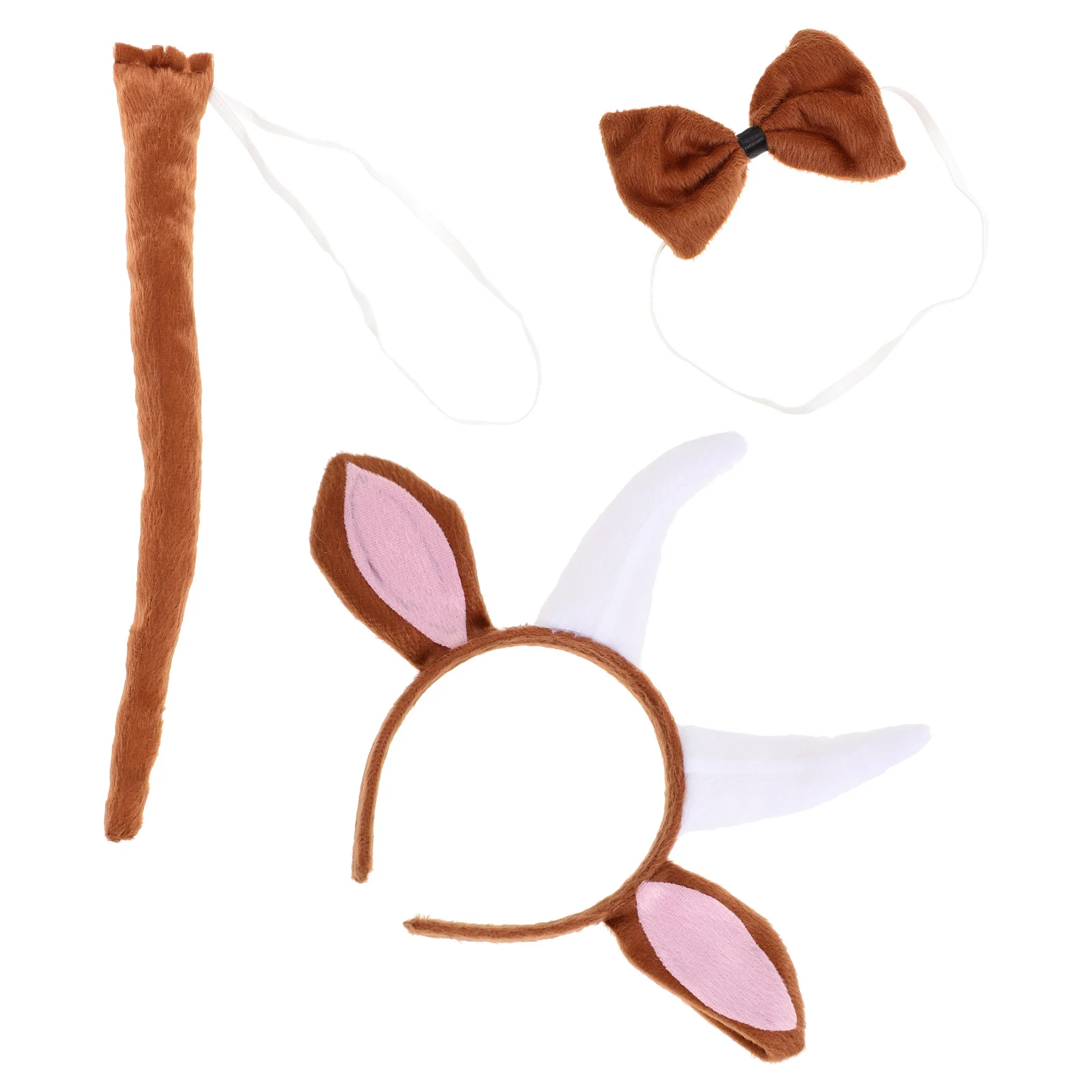 

1 Set Animal Headband Costume With Tail Bowknot Gloves Ears Hairband Party Supply Cosplay Accessories Performance Prop Photo