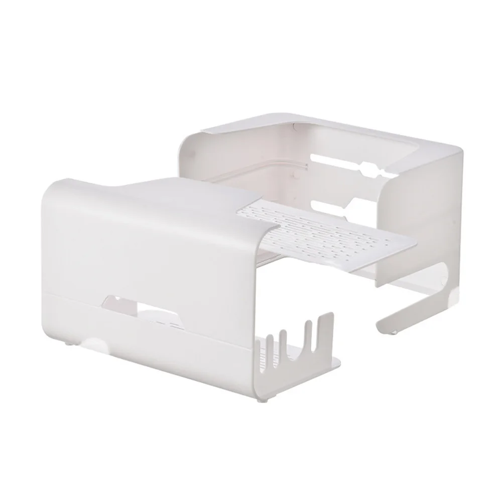 

Router Storage Box Hollow Design Cable Organizer Case For Home Double Layer Set-Top Box Holder Practical Storage Bracket