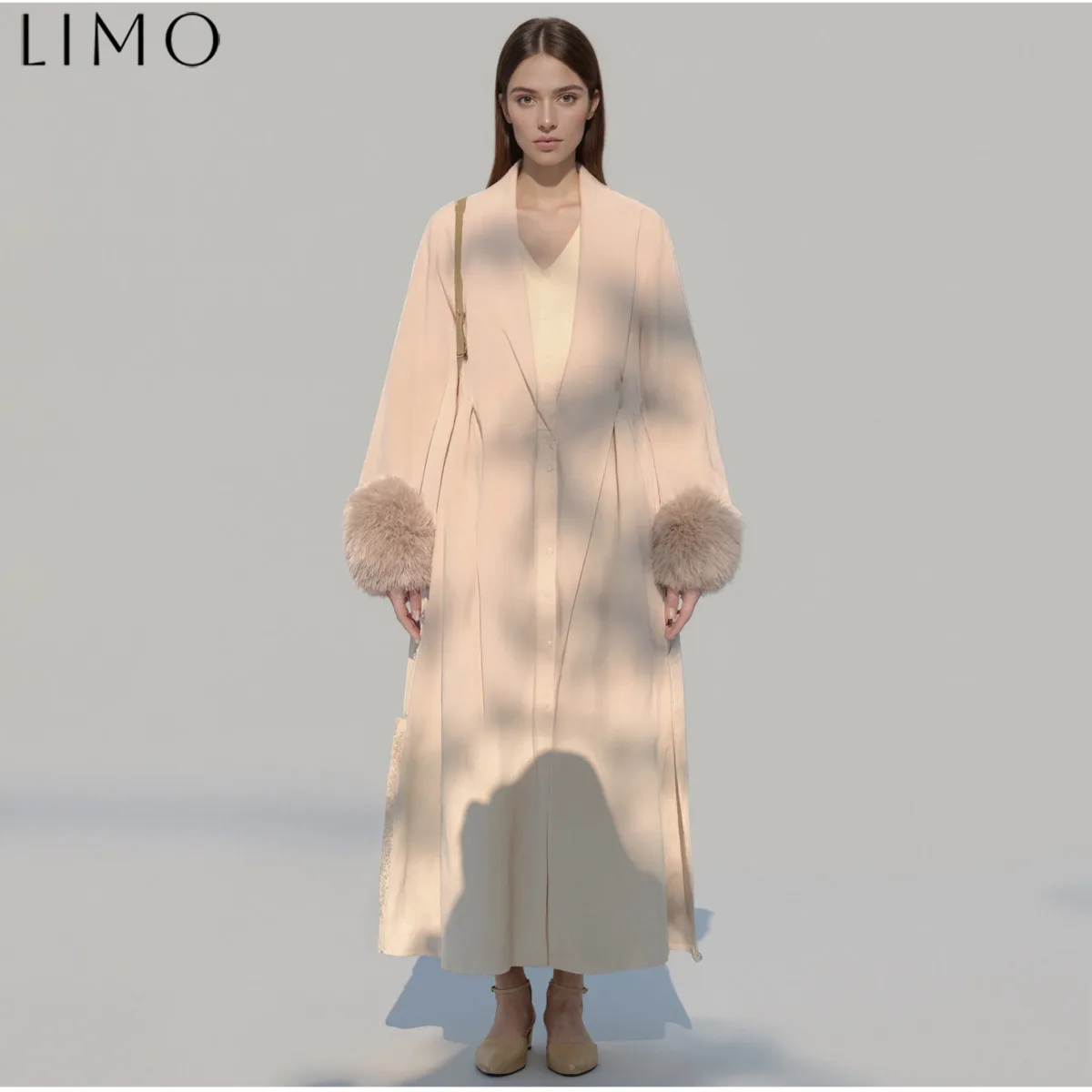 

LIMO 2025: дизайнерское шерстяно-хлопковое пальто с рукавами, женское осенне-зимнее уличное пальто для поездок на работу, винтажное