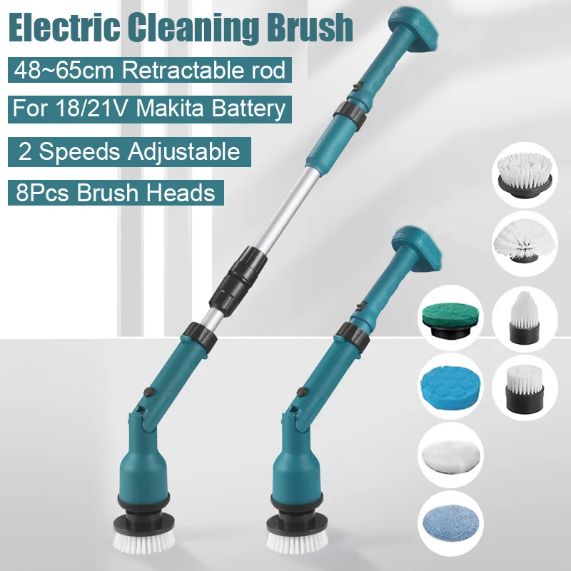 Electric Toilet Brush Kits For Makita Battery (No Battery) Handle Retractable Cleaning Brush Household Bathroom Cleaning Tools