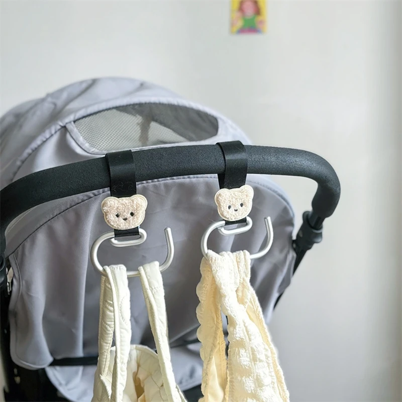 1pc New Cartoon Plush Bunny Baby Stroller Hook Universal Baby Pram Diaper Bag Organizer Clip Pushchair Cart Carriage Hook Hanger