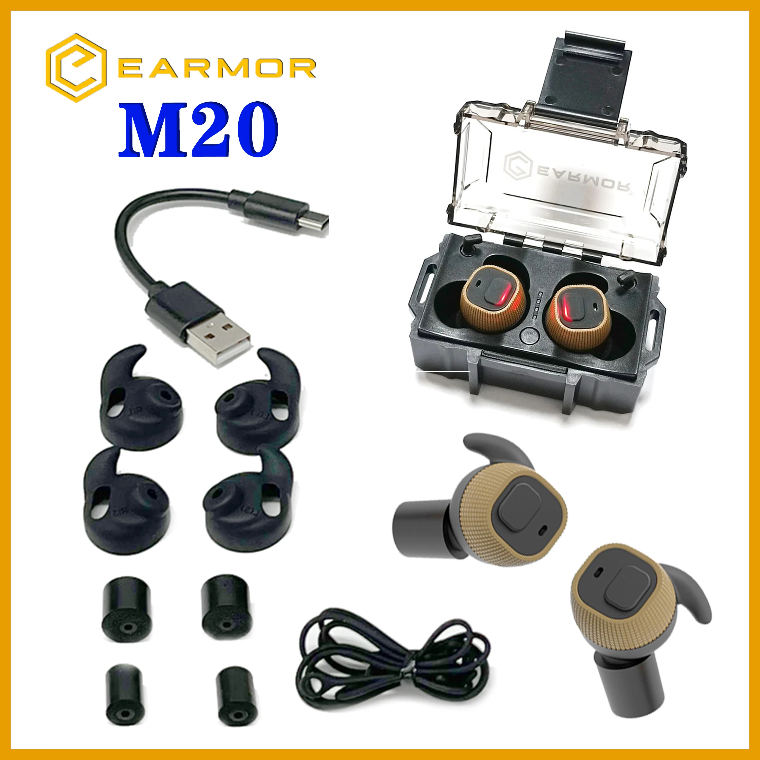 EARMOR M20 Hearing Protection Electronic Tactical Noise cancelling headphones/Outdoor hunting shooting noise cancelling earplugs