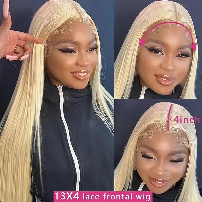 250%密度 613番 ハニーブロンド 13x4 13x6 透明レースフロント 人毛ウィッグ 女性用 カラー ストレート レースフロントウィッグ 生え際処理済み