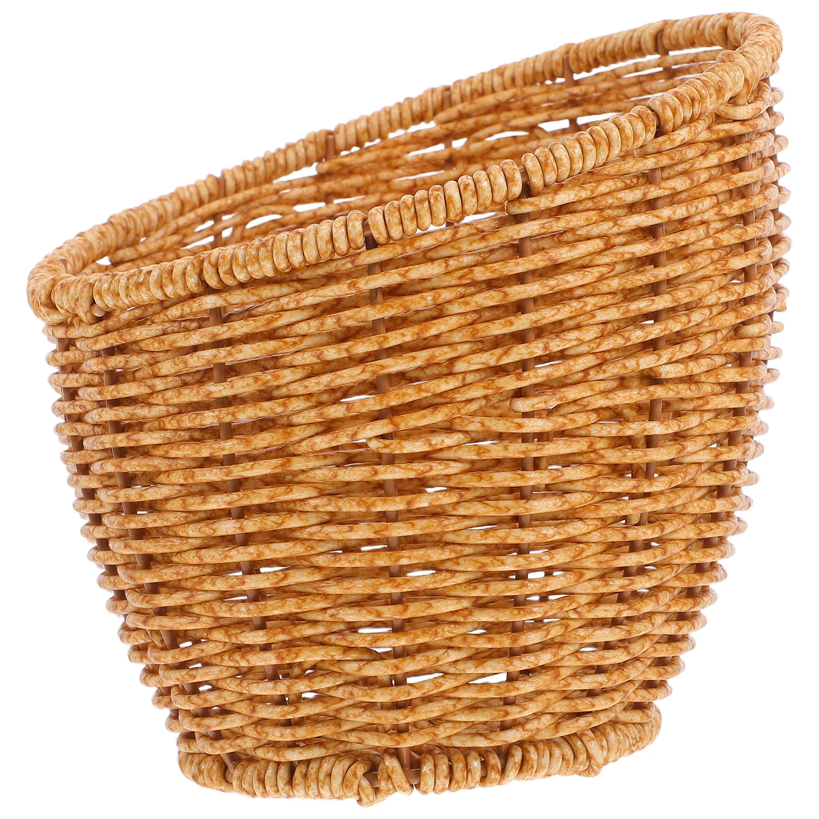 

Mini Fruit Basket Creative Slanted Design Small Size For Apartments Hot Pot Party Serving Tray Imitation Rattan Fruit Vegetable