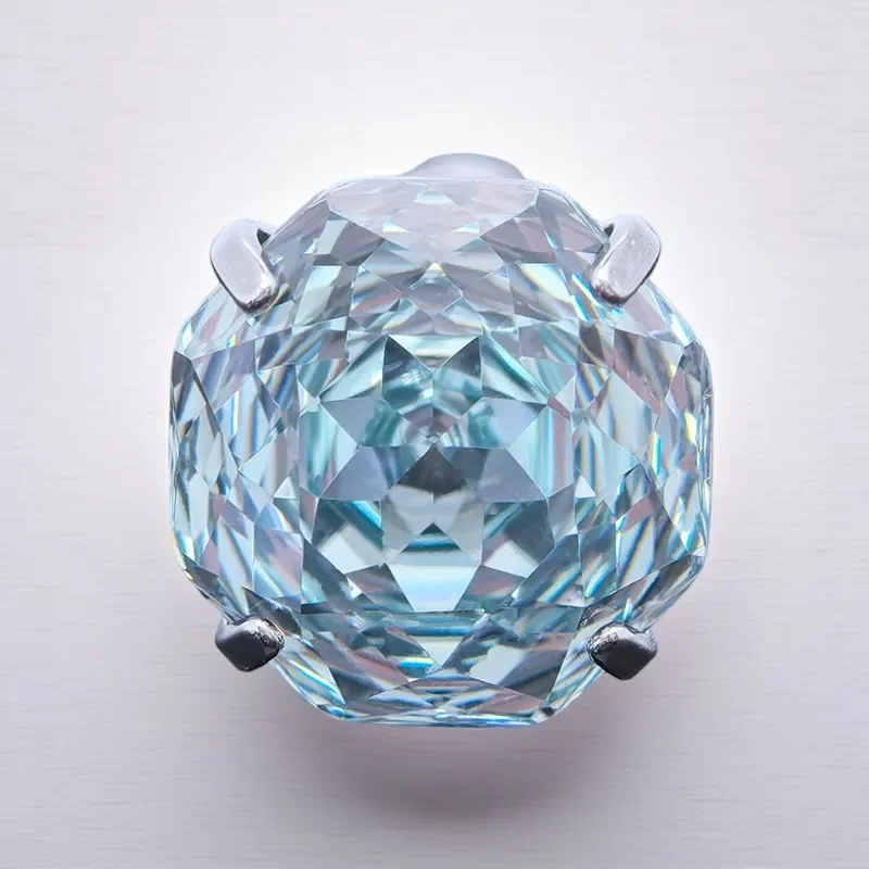 

Hot Sell Wholesale and Retail Cubic Zirconia Special Rose Cut Grey Blue Color Gemstone Bead for Diy 4 Prong Tragus Earrings Maki