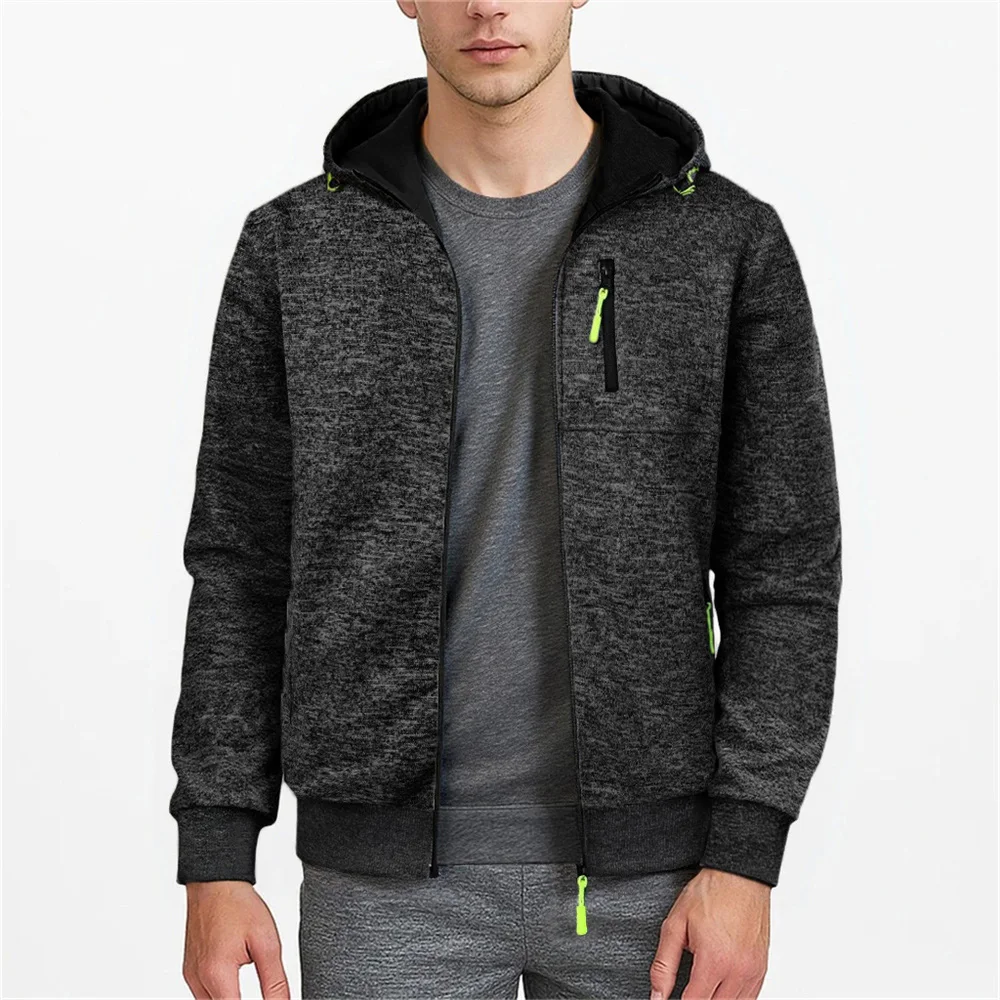 

Мужские куртки с капюшоном, однотонные, удобные, приталенного кроя, на молнии, ветрозащитные, стильные, повседневные, модные, верхняя одежда