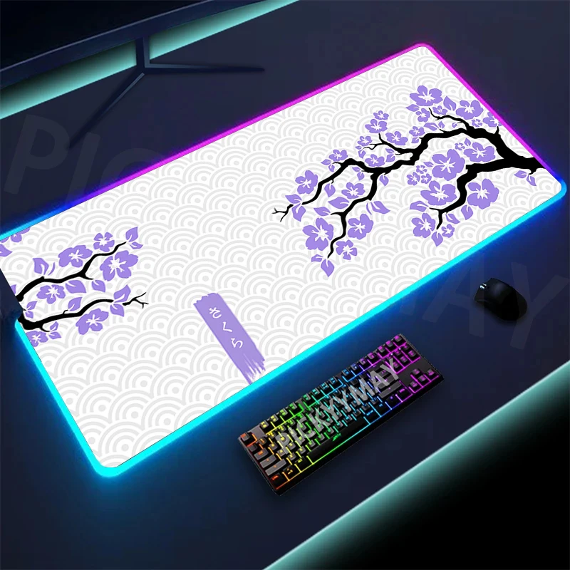 

Sakura Design RGB Gaming Mousepad LED Gamer Mousepads PC Desk Mat Luminous Mouse Pad Large Keyboard Mats Table Rug With Backlit