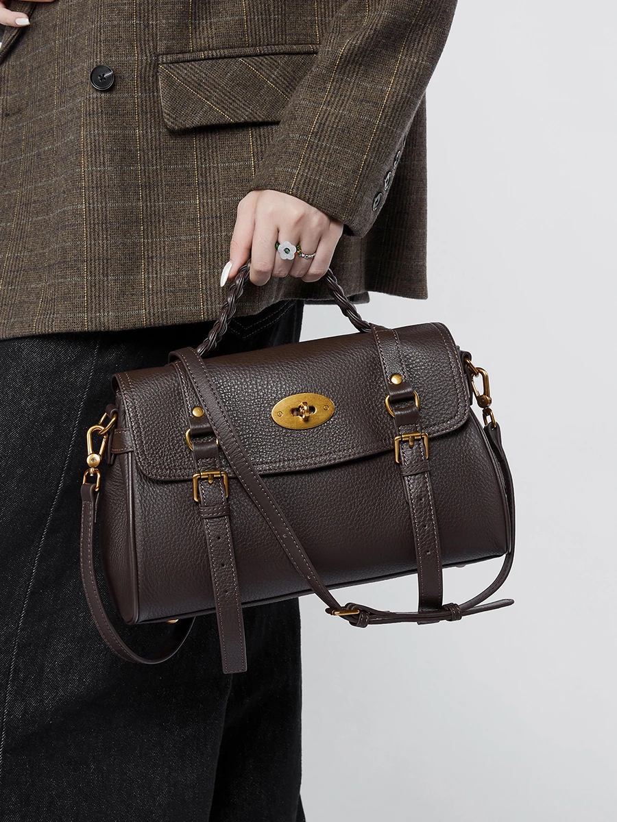 حقائب يد جلدية فاخرة للسيدات 100% حقيقية رسول حقيبة كتف حقائب كروسبودي الصانع دروبشيبينغ 2025 #5