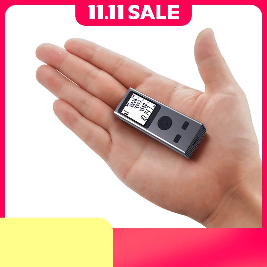 Mini-Laser-Entfernungsmesser, digitales Maßband, Laser-Lineal, USB-Aufladung, Rumpf aus Aluminiumlegierung, Messentfernung: 30 m/40 m/50 m – Detail 1