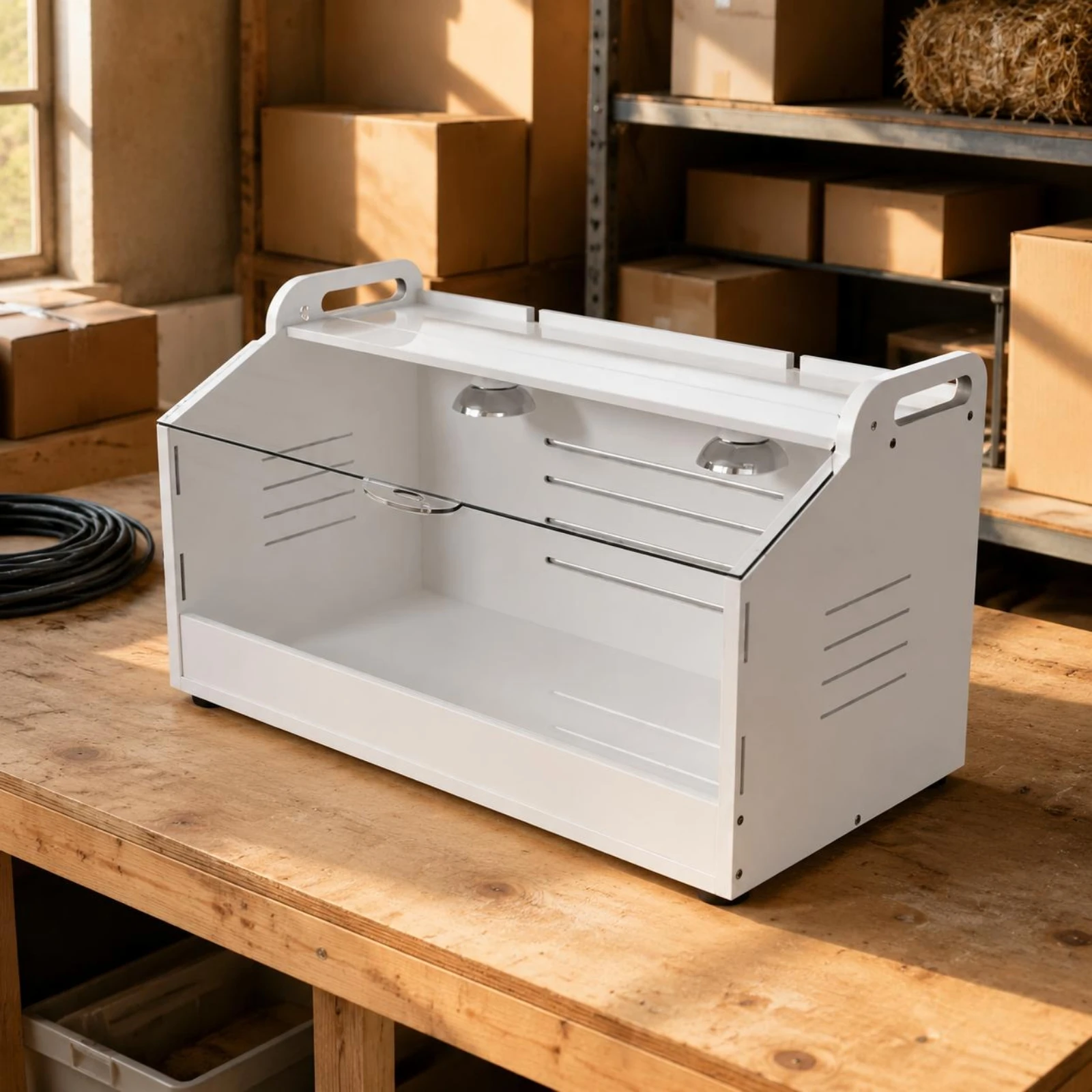Breeding Incubator Box Ventilated Chick Brooder Box Cold-Blooded Pet Embryo Container Incubator Raised Lip Brooding Chamber view 2