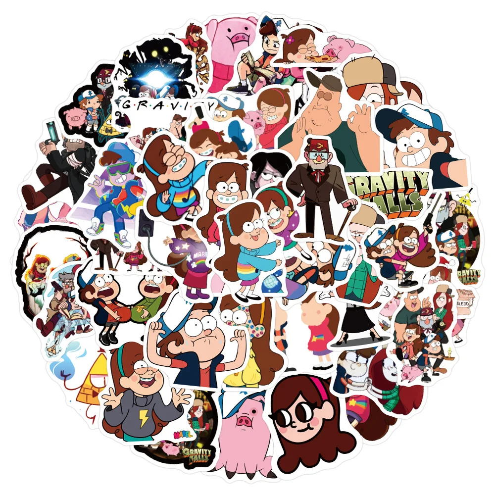 10/30/50pcs Disney Fuuny Anime Gravity Falls Stickers Cute Cartoon Vinyl Decal Toy for Motorcycle Laptop Bike Decoration Sticker