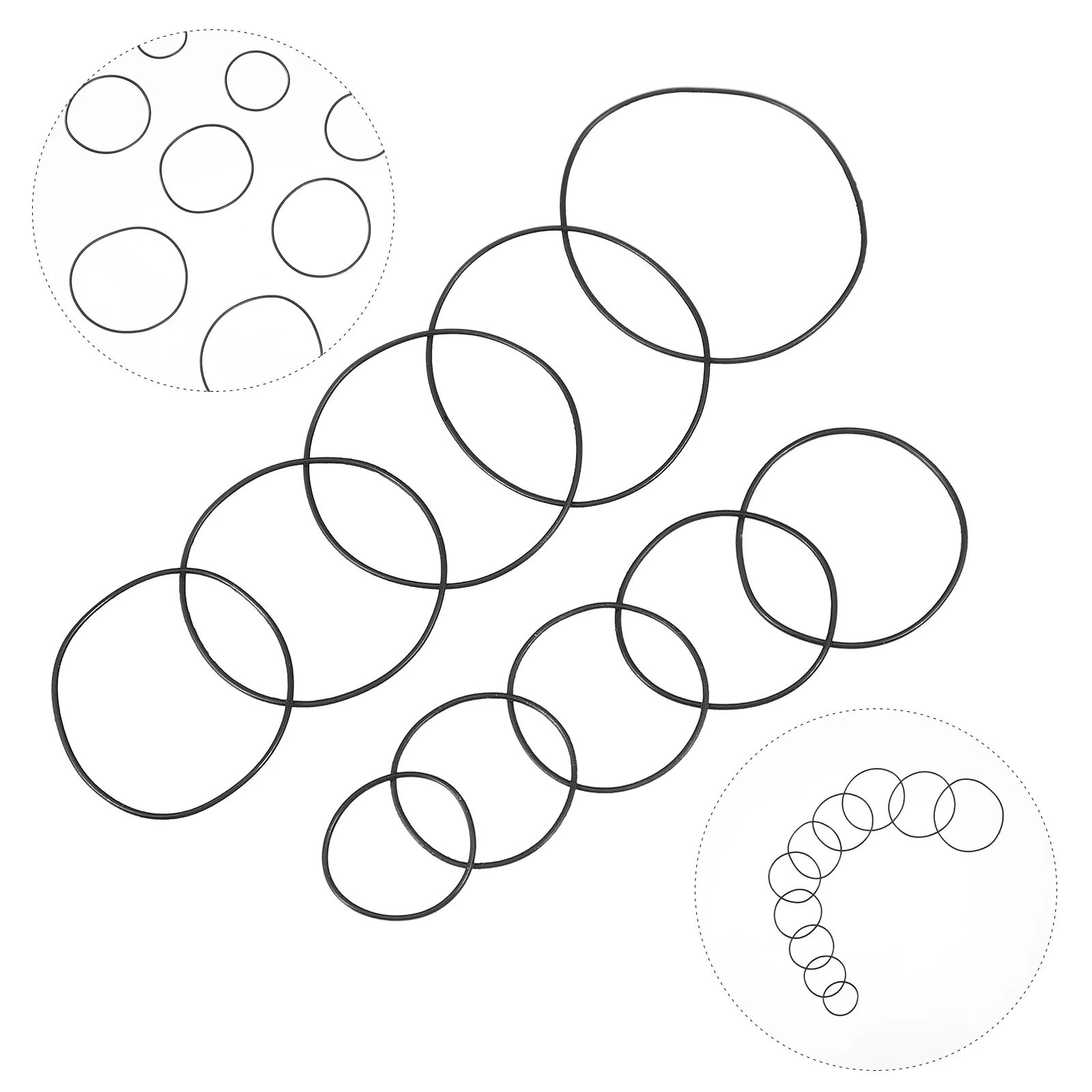 

200 Pcs Watch Seal Sealing Rings For Waterproof Back Cover Rubber Gasket Black Gaskets