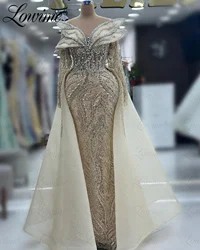 2024 Long Sleeves Luxury Stone Beaded Women Dresses Evening Gowns Custom Made Crystals Mermaid Prom Dresses Arabic Party Gowns