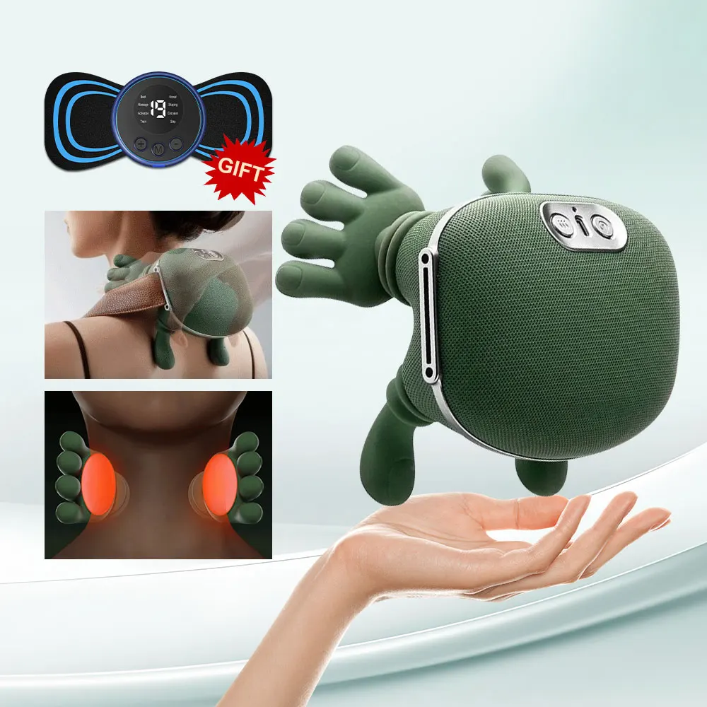 

Беспроводной электрический массажер для глубоких тканей для шеи и плеч с подогревом, разминание шейного отдела позвоночника, расслабляющий мышцы тела, массажер для спины, подушка