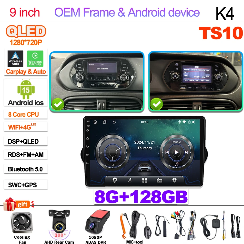 Android 15 Voor Fiat Tipo Egea 2015-2023 2din Head Unit Carplay Auto Radio Multimedia Speler GPS Stereo GEEN 2DIN DVD Wifi 5G
