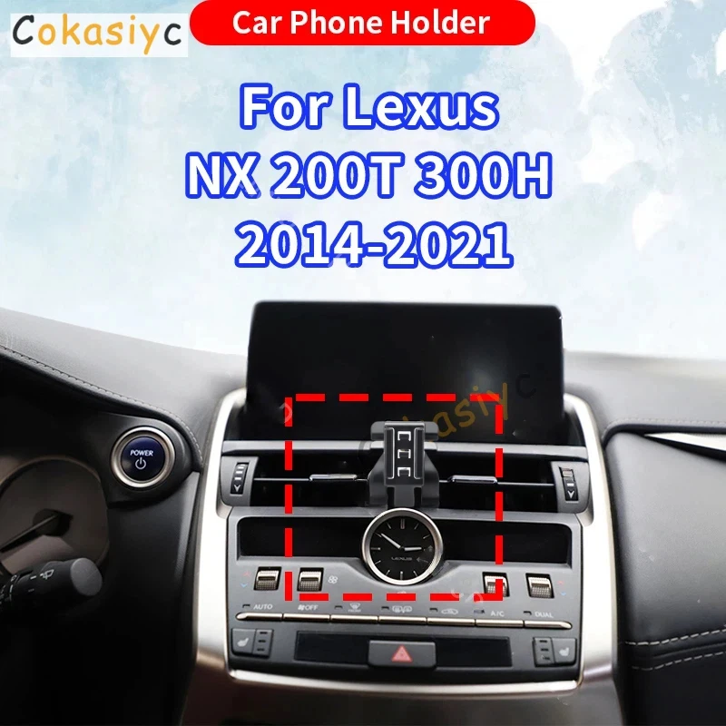 Wireless Charging Gravity Mechanical Bracket Base For Lexus NX200t NX300h 2014 2015-2020 2021 Car Phone Holder Auto Accessories