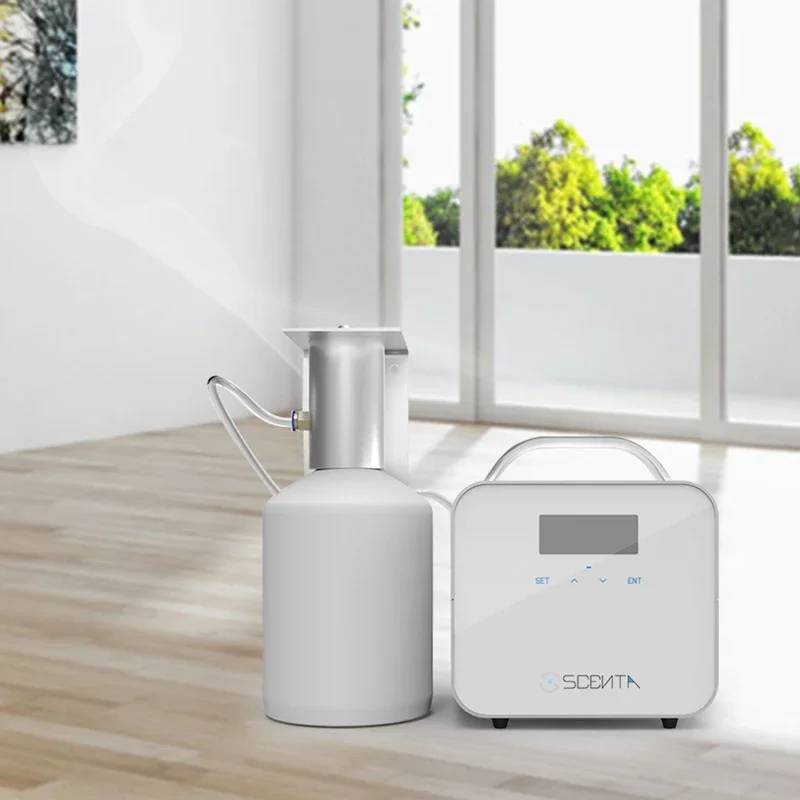 آلة ناشر رائحة المكتب ذات التصميم الحديث، نظام HVAC المعدني، موزع الزيوت العطرية الكهربائية للعلاج بالروائح العطرية