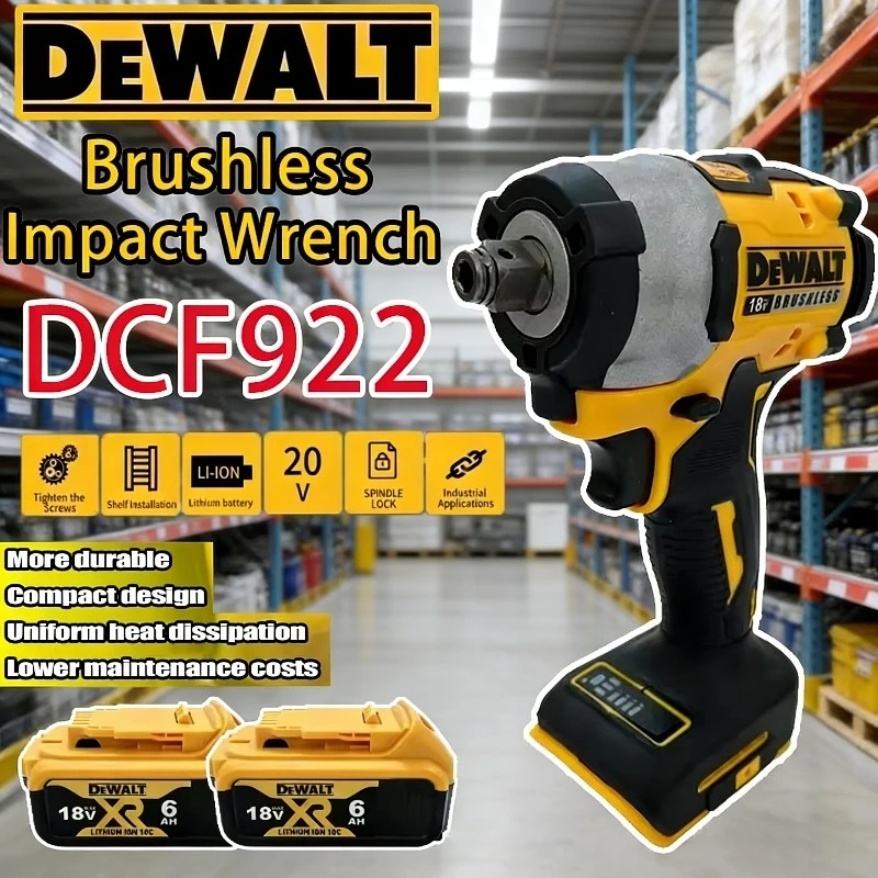 

DEWALT DCF922 Cordless Impact Wrench Brushless Pilot Large Torque Variable Speed Electric Wrench Rechargeable Tools