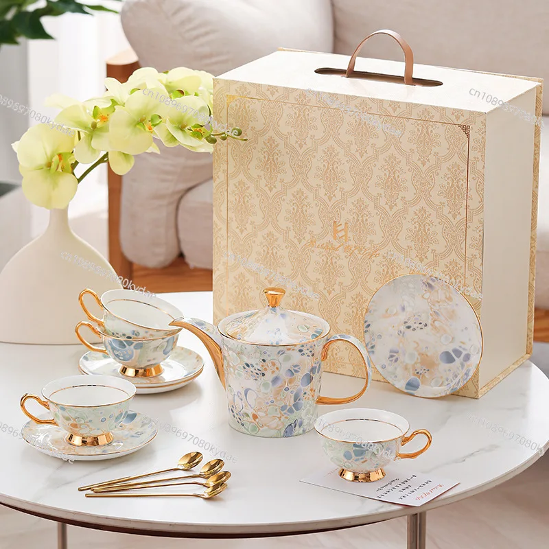 Coffee cup ceramic kettle flower teapot cup for girlfriends wedding gift afternoon tea tea set - view 3