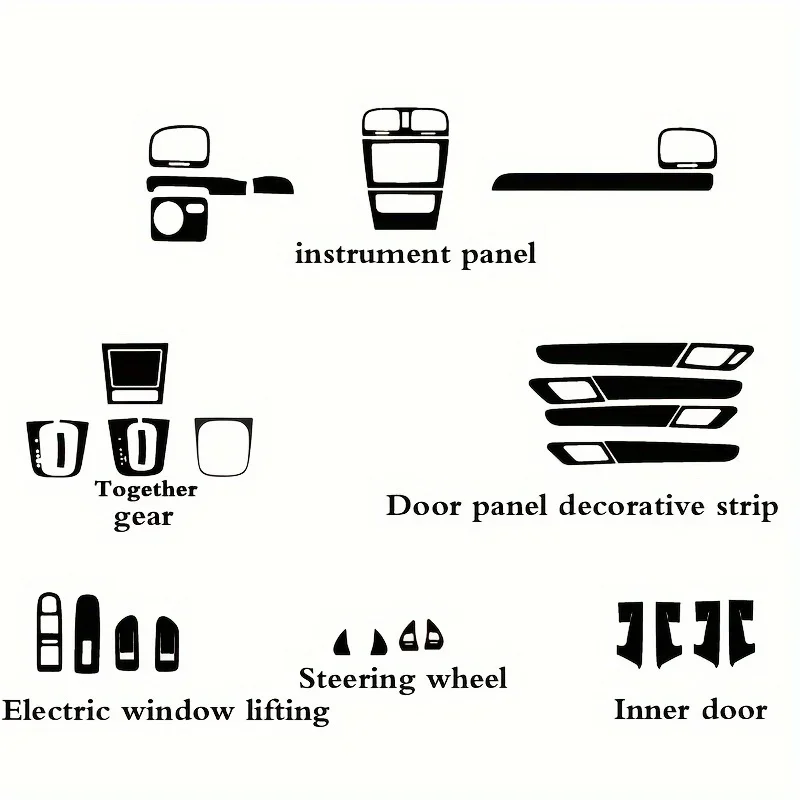 Carbon Fiber For Volkswagen Golf MK6 GTI R 2008-2013 Car Film Interior Stickers Center Console Gear Dashboard Lift Panel
