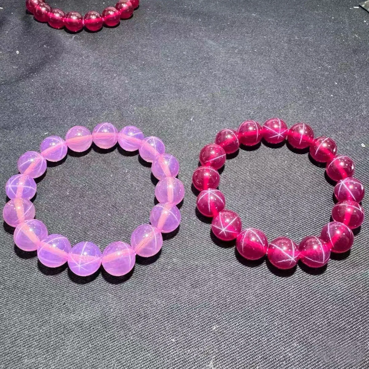 8mm-10mm-スターライトルビー合成コランダムビーズブレスレット