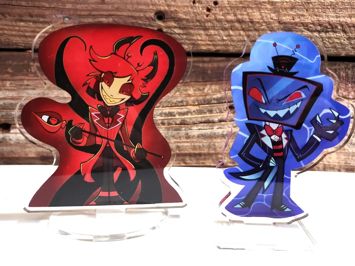 Vox and Alastor 3-inch double-sided acrylic standing signs, different designs (Hell Inn)