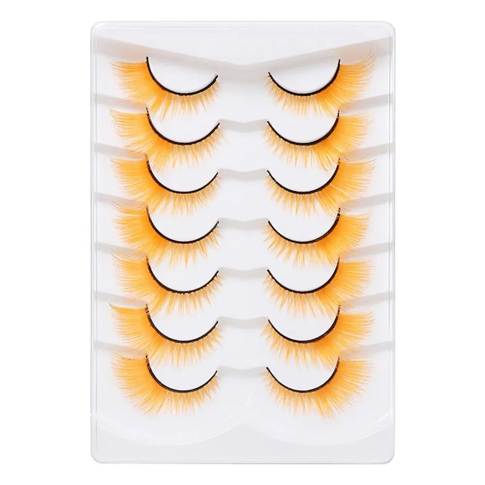 7 paia unici cosplay party volpe ciglia occhio di gatto look drammatico morbido soffici ciglia colorate estensione ciglia in maschera